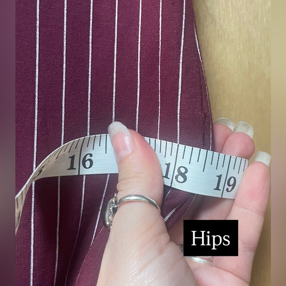 NWT Free People Burgundy Pinstriped Flares - Picture 14 of 15